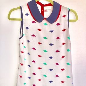 Cute Modcloth colourful Dinosaur Tank top.
